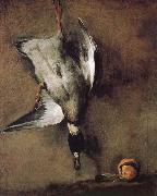 Jean Baptiste Simeon Chardin Wild ducks hanging on the wall, and the Orange Germany oil painting artist